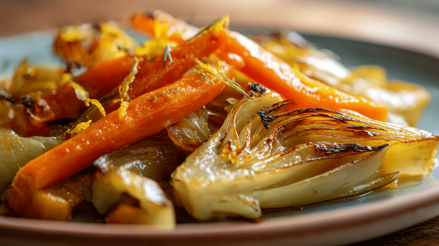 Fenchel vegan 1 Vegane Fenchelgerichte aus frischem Fenchel auf einem rustikalen Holzbrett angerichtet