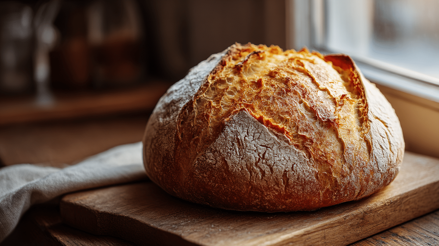 Angeschnittenes veganes Brot mit lockerer Krume und feinen Luftbläschen, präsentiert auf einem Teller